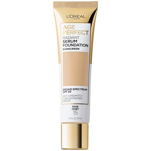 L’Oréal Paris Age Perfect Radiant Serum Foundation with SPF 50, Ivory, 15