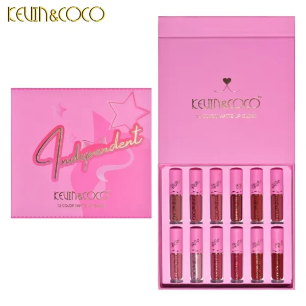 KEVIN&COCO 12 PCS INDEPENDENT MATTE LIPGLOSS SET