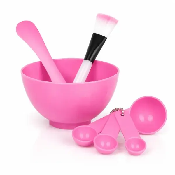 4 in 1 Facial Mask Bowl Mixing Stick Brush Spoons Set